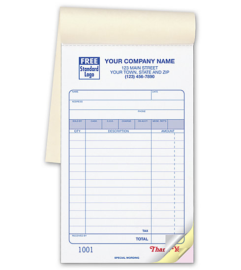 These versatile receipts are perfect enough to be used as either a receipt book or sales book. Customize.