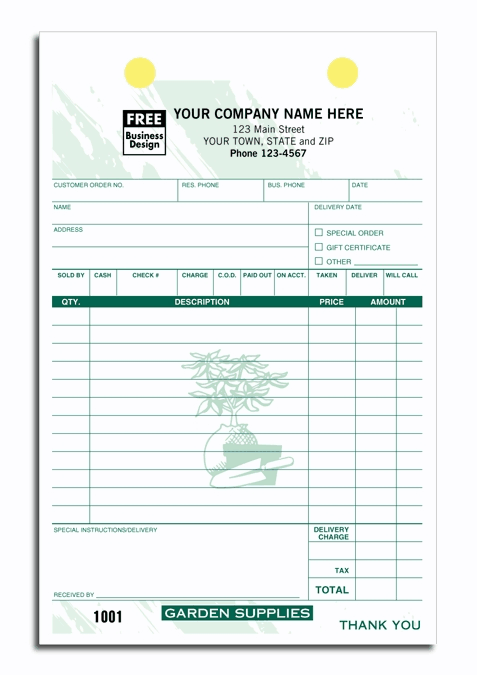 2519T - Garden Supplies Order Forms | Garden Supply Order Forms