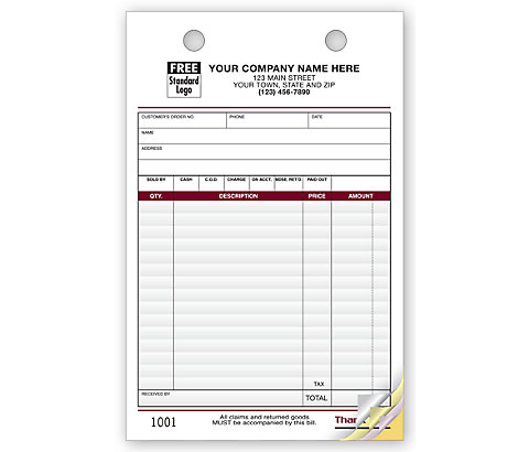 Versatile register forms capture more details than a cash register receipt!This multi-purpose sales slip & billing form enabl