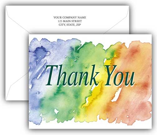 3065 - Custom Linen Thank You Greeting Cards