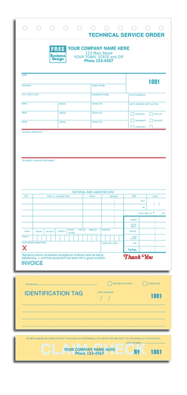 313 - Technical Service Order Forms