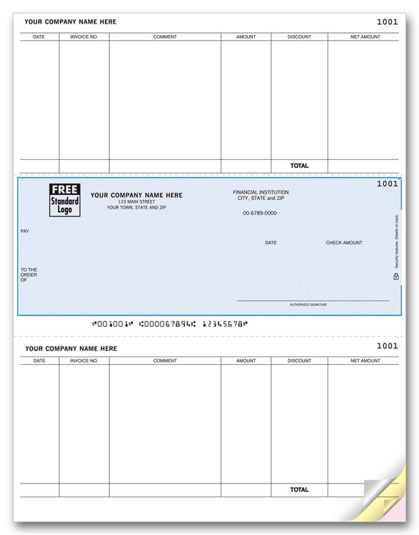 Accounts Payable MAS Checks are customizable online and allow you to pay all of your invoices. Choose your check color.