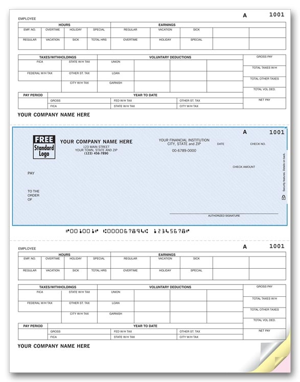 DLM306 - Personalized Laser Payroll Checks, Voluntary Deductions