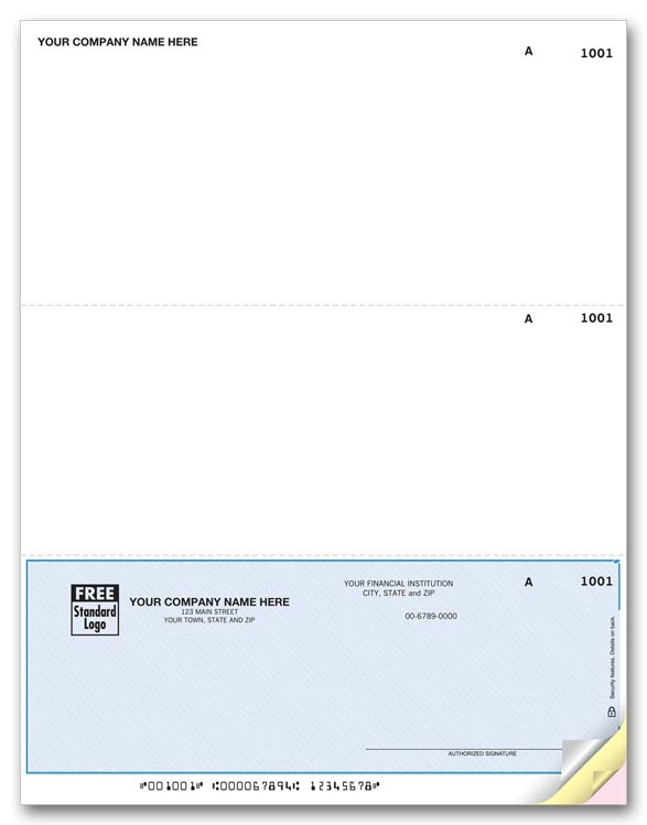 DLB211 - Laser Accounts Payable Checks, 2 Blank Top Stubs