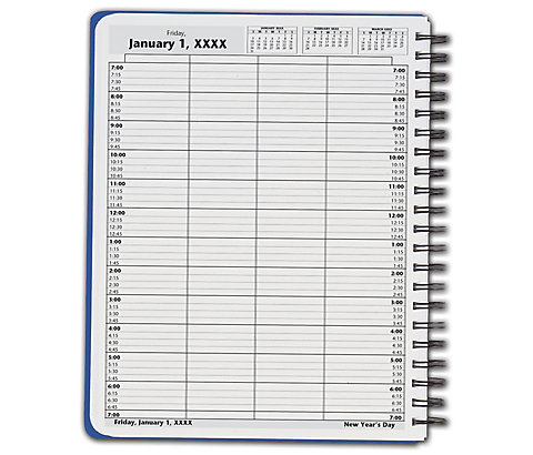 Easily view the schedule with a dedicated page for each day in the convenience of a perfectly bound appointment book.