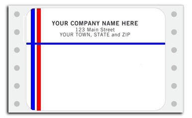 D216 - Continuous Mailing Labels, Blue & Red Lines