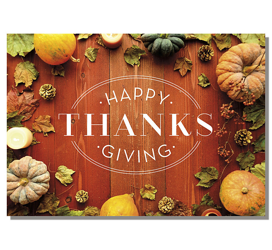 Custom printed Thanksgiving card for friends and family.