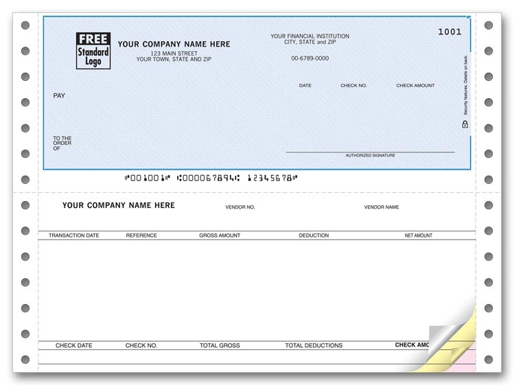 Continuous OSAS Business Checks are perfect for making all of your payments. Use with pin feed printers.
