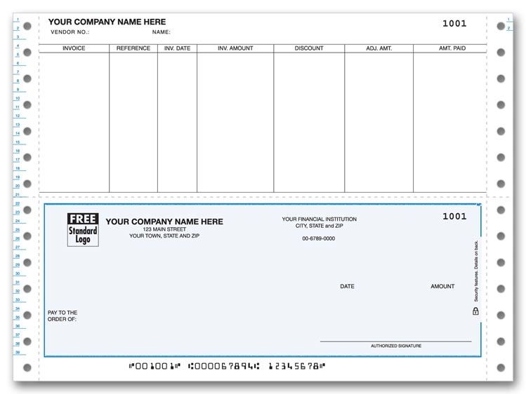 Continuous ACCPAC Business checks can be used to pay all your payables. Compatible with ACCPAC 5.0 and greater.