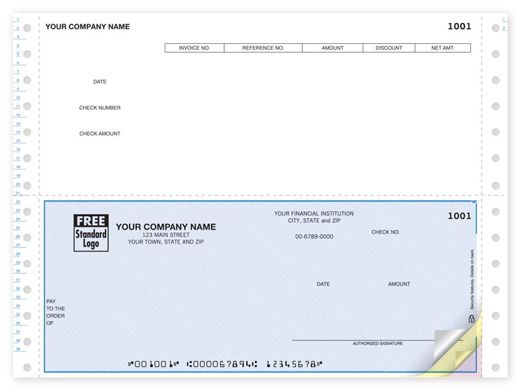 These checks are compatible with DacEasy® accounting software. Detachable top stub. Personalize and choose a background color