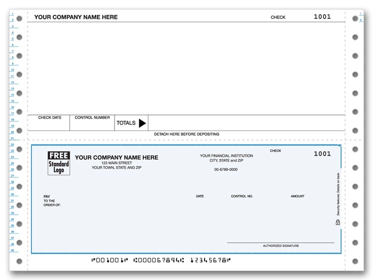 Continuous Accounts Payable Checks allow you to pay more than one invoice at a time. For use with dot matrix printers.
