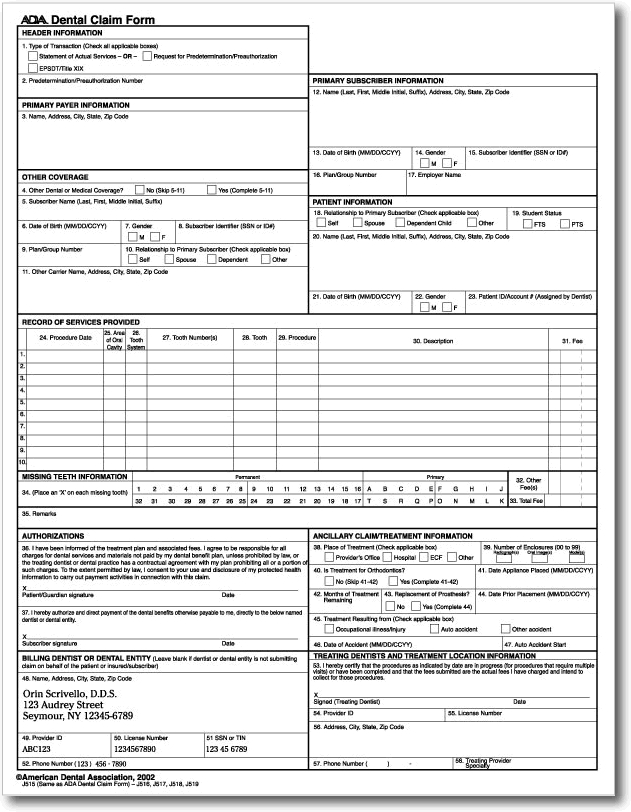 4542 - ADA Forms - Laser ADA Claim Forms