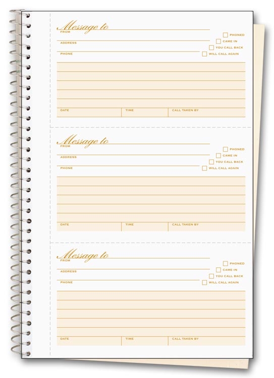 Our spiral-bound phone message book with carbonless copy will help you keep track of phone messages and come pre-numbered
