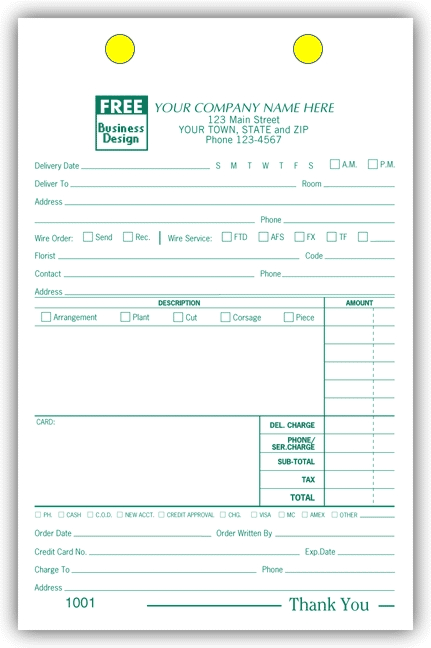 Give detailed receipts to your customers with these Large Flower Order Forms.