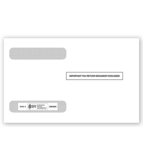 TF51511 - Two-Window Envelopes - Horizontal W-2, 4-Up