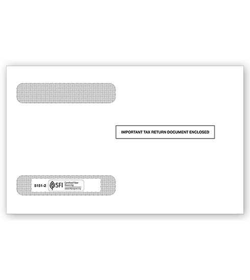 TF51512 - Self-Seal Double-Window Envelope - Horizontal W-2, 4-Up