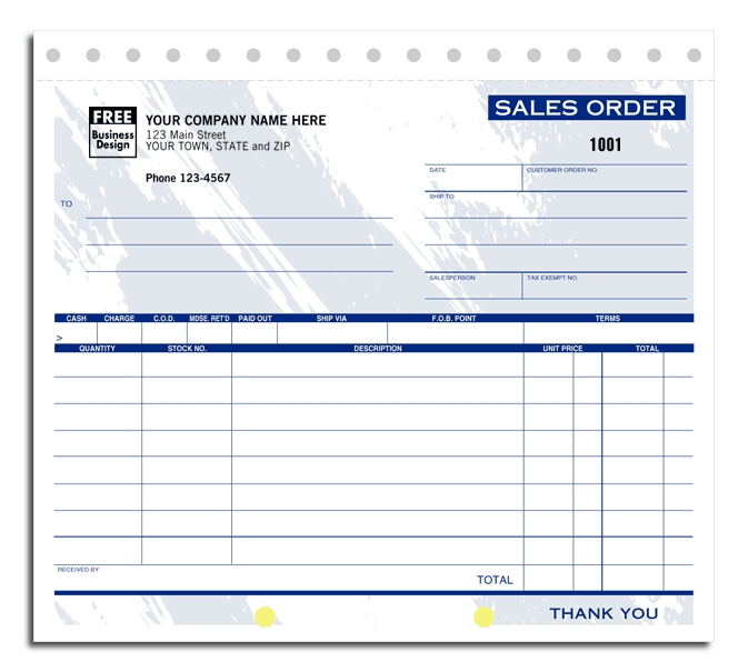 52T - Personalized Compact Sales Order Forms