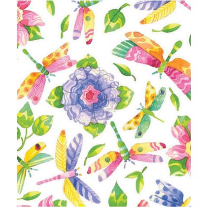 Wrap your gifts in fun and color with this vivid damselfly gift wrap.