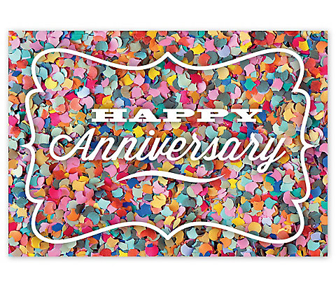 Send a handful of brightly colored confetti with the Rainbow Collection anniversary card.