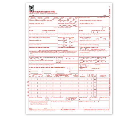 1-part form on 20# white bond stock, printed in OCR red ink.