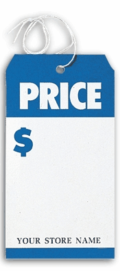 6042 - Personalized Tags - Large Blue/White Price Tags