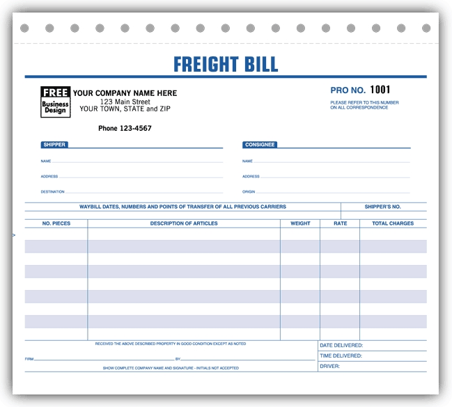 6207 - Freight Bills of Lading