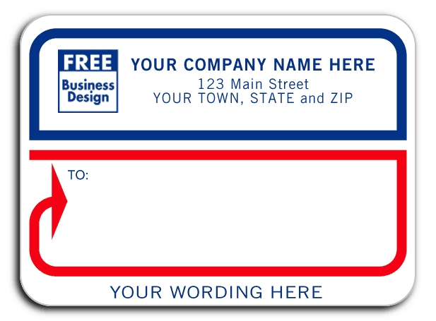 74 - Padded Mailing Labels, Red & Blue