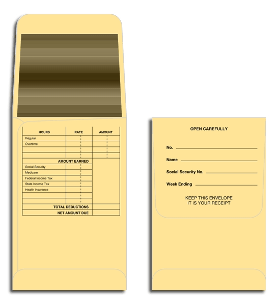 750 - Payroll Envelopes - Manila Stock Payroll Envelope