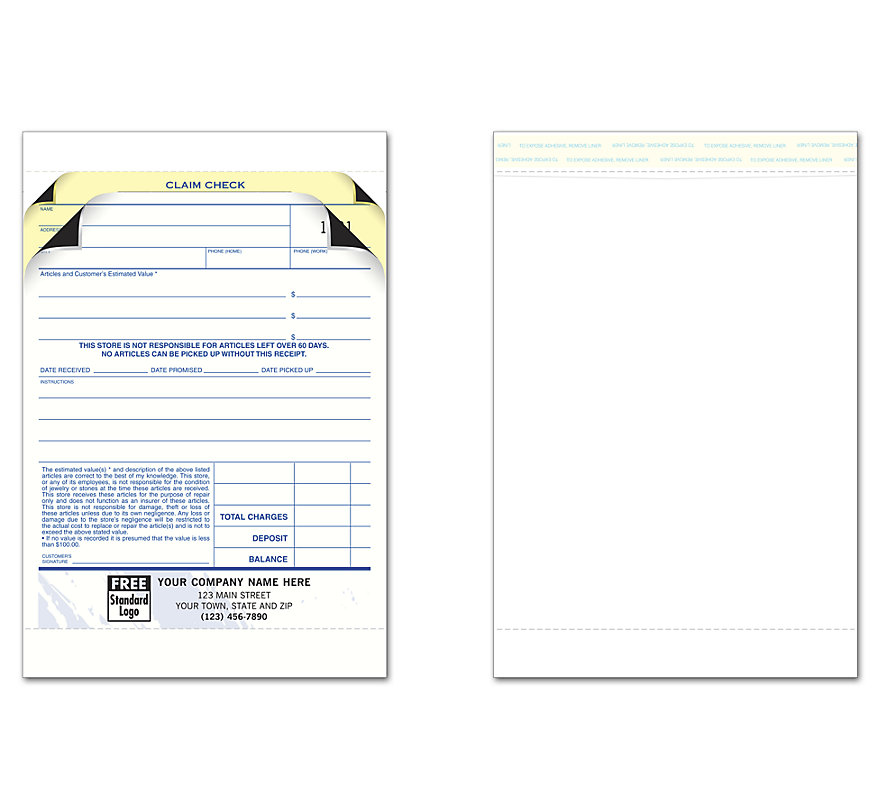 764T - Personalized Jewelry Repair Forms with Envelopes