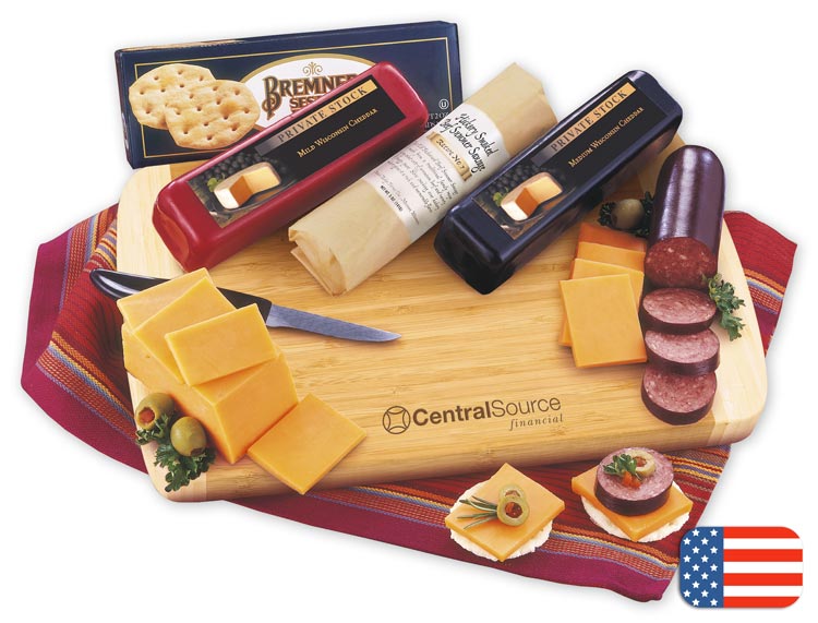 Gift box with wisconsin variety package with personalization
