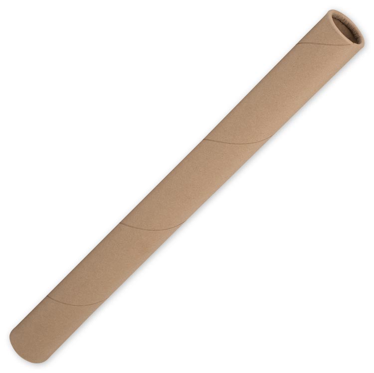 Shipping tubes made of heavy cardboard to protect printed calendars during mailings.
