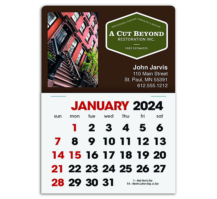 2024 Self Adhesive Calendars with full-color design or picture. 
