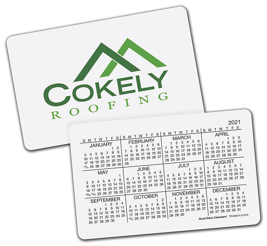 These 2021 wallet calendars can be customized online with your logo. Horizontal format.