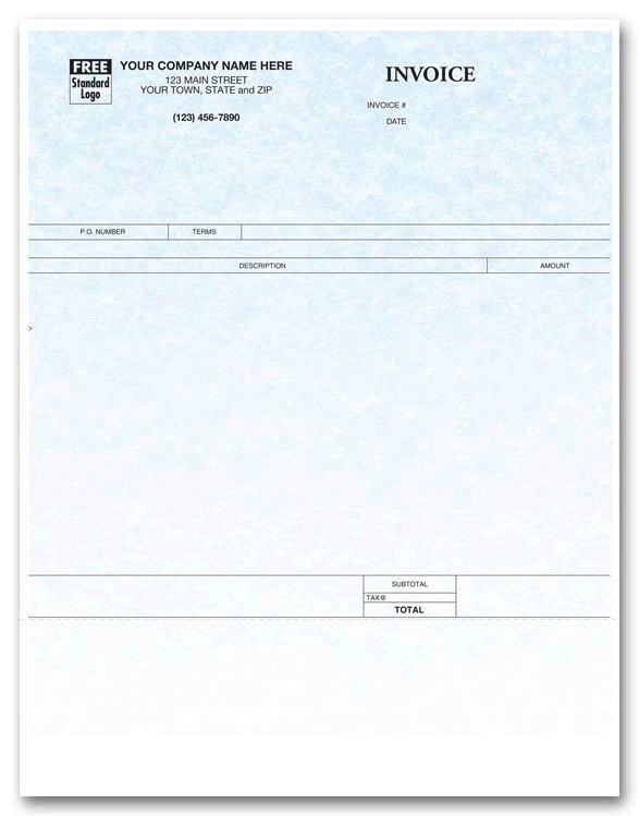 Personalized Laser Invoices with ample room to record necessary information.