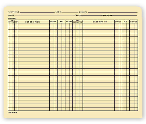 This top tab folder with double preprinted columns is great for keeping track of vital patient information.