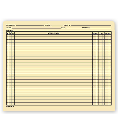 This top tab folder with 1 column is great for keeping track of vital patient information.