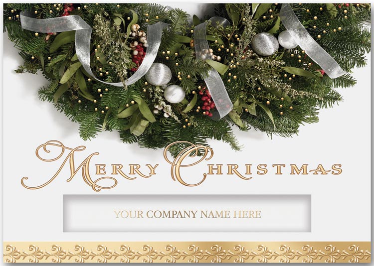 Christmas greeting card with your company name on front