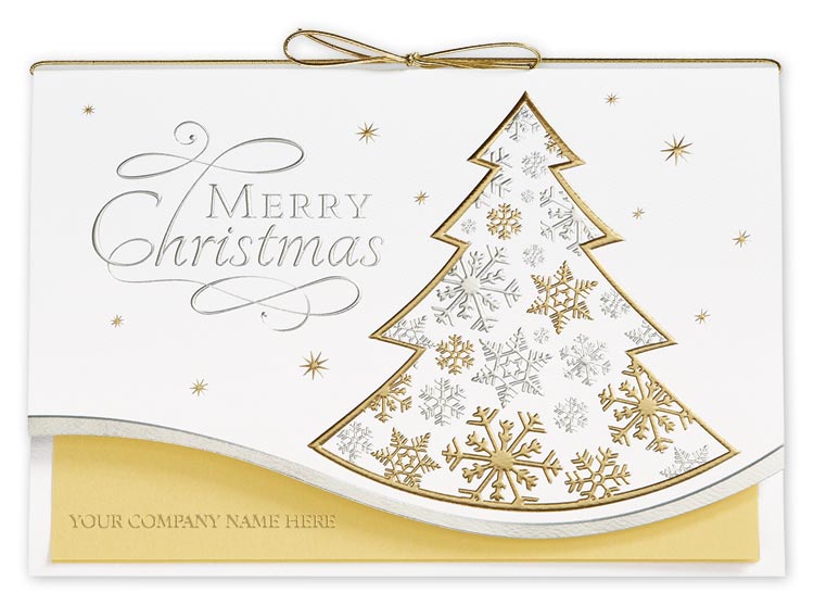 H14616, On Golden Flakes Christmas Cards