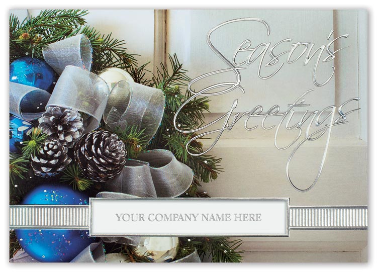 Holiday cards with elegant die-cut window image and custom options
