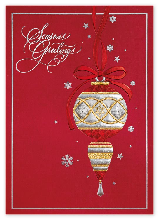 Custom holiday cards with richly detailed design with personalized message

