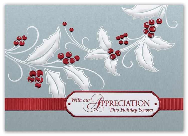 Custom holiday thanks card with graceful designs and with imprint options
