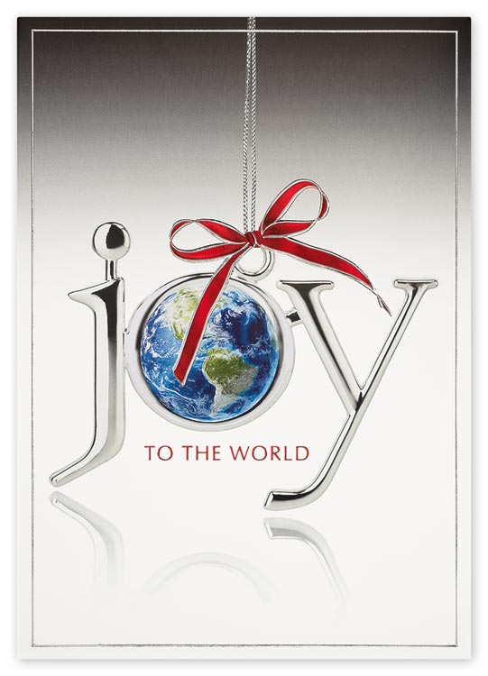 Custom holiday cards with shining call for global piece and personalization options
