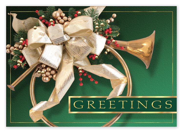 HP14303, Joyous Trumpet Holiday Cards