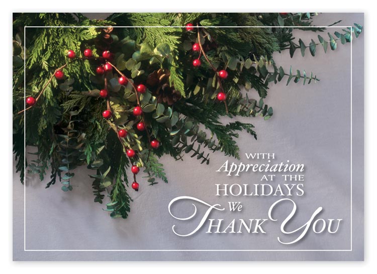 Customized holiday greeting card to show you are thankful.