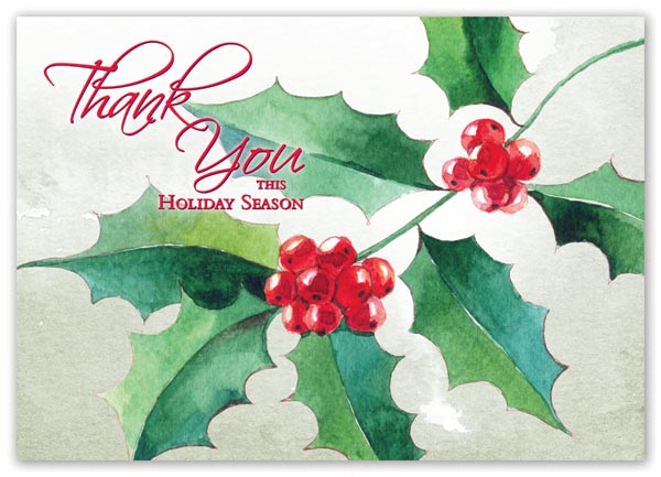 Holiday cards with full-color artistic imagery and customization
