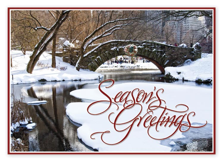 Budget holiday ultra simple cards with a beautiful image of Central Creek . Black ink available.

