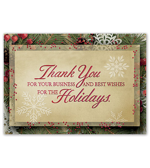 Send your customers thanks for their loyalty as well as holiday wishes with this perfect card.