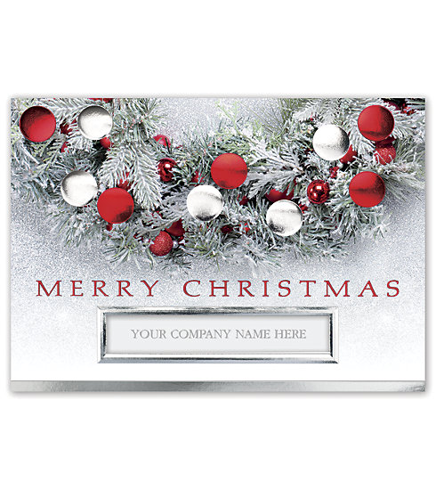 Wish your clients the very best this season with this Flocked and Festive card that displays your name on the front.