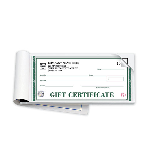 These printed gift certificate books are ideal to create more business. 