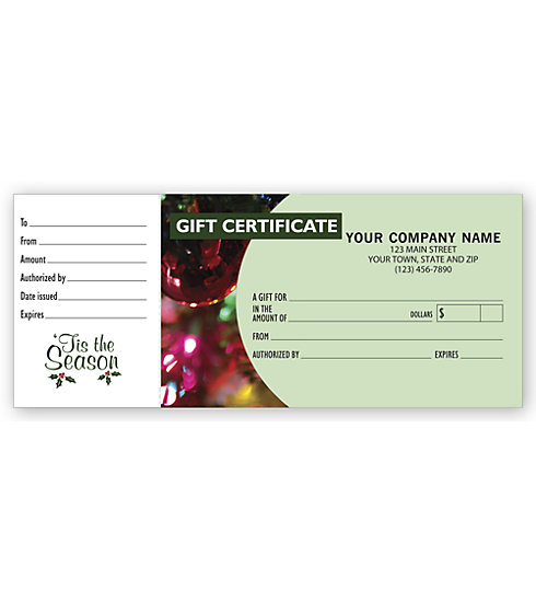 Give the gift of cheer with this cheery Holiday Gift Certificate.